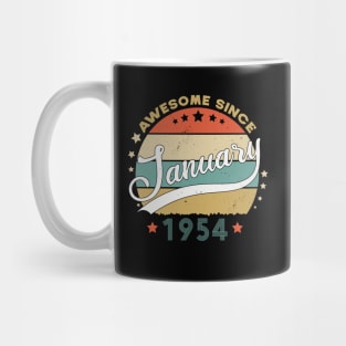 Awesome Since january 1954 Birthday Retro Sunset Vintage Funny Gift For Birthday Mug